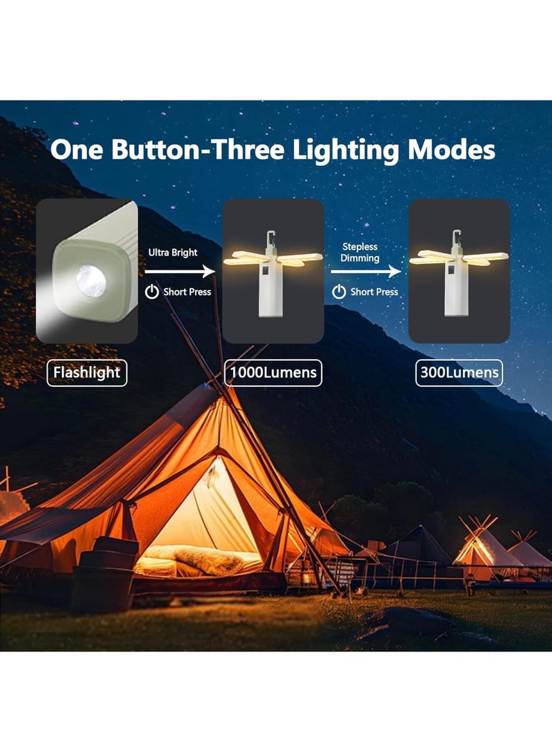 سيوسي فانوس تخييم قابل لإعادة الشحن، 2000 مللي أمبير، 1000 لومن مصباح يدوي LED قابل للتعتيم، مقاوم للماء IPX6، ضوء أساسي لأساسيات المشي لمسافات طويلة والتخييم - Image 4